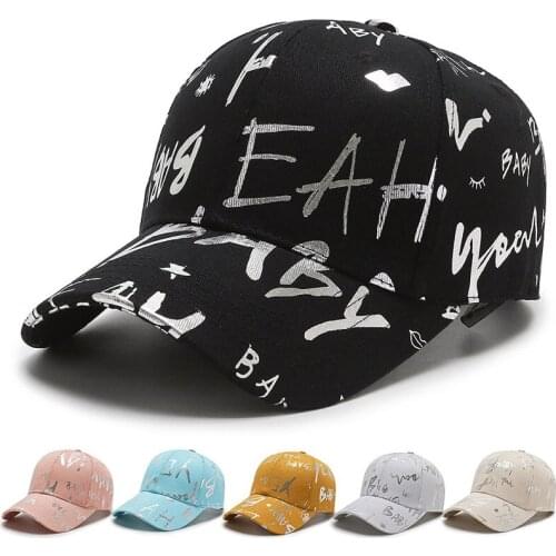 2021 New personality graffiti alphabet hip hop baseball cap unisex adjustable leisure wild outdoor sports sun hat trucker hat