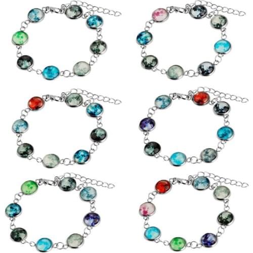 New Rainbow Nebula Bracelet Statement Bracelet for Women Man Natural Stone Beads Bangle