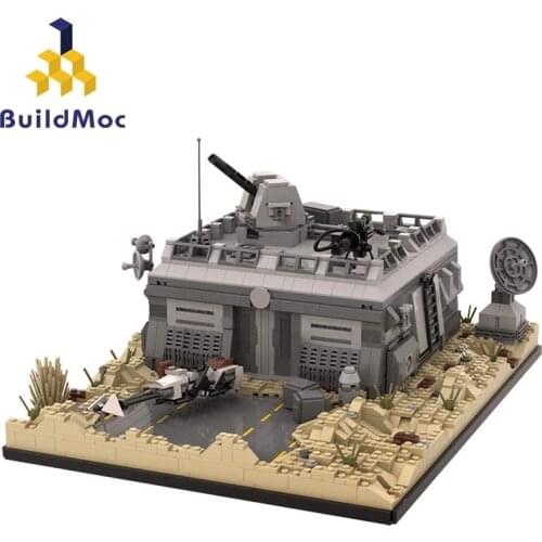 BuildMOC Movie Series Imperial TIE Fighter Wars Base (Outpost) On Tatooine Scene DIY Educational Building Blocks Toys Child Gift