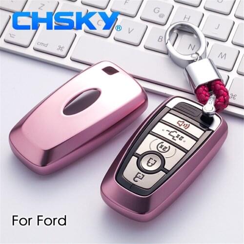 CHSKY Car Styling TPU Car Key Case Shell Auto Key Chain For Ford 2018 EcoSport for Lincoln MKC Car key Covers Case Car Accessory