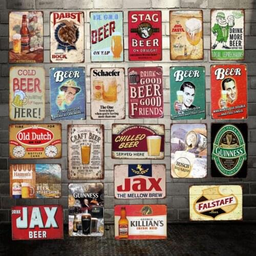 [ DecorMan ] Drink more Beer Friends Metal Posters Custom wholesale Mural Paintings Bar PUB Tin SIGN WINE Decor LT-1815