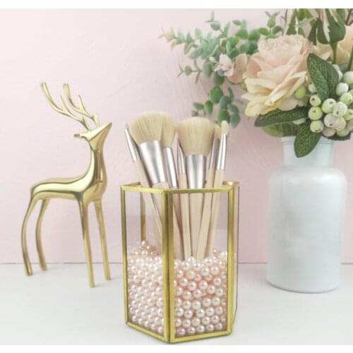 Small Objects Storage Holder Clear Glass Pen Holder Desktop Storage Container