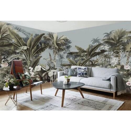 Home Decor Living Room Custom Any Size Mural Wallpaper Oil Painting Banana Leaf TV Backdrop Bedroom Photo Wall Paper 3D