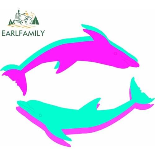EARLFAMILY 13cm x 10.5cm for Dolphins Fine Car Stickers DIY Decal Personality Graphics Waterproof Graffiti Occlusion Scratch