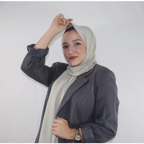 Medina shawl hijab women brown for hijab long draped polyester stone color