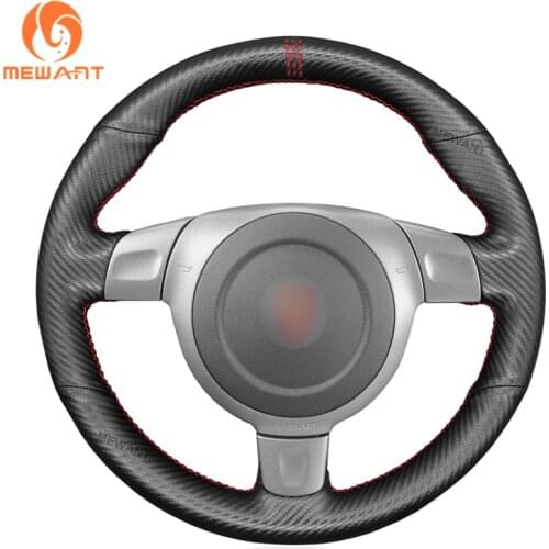 MEWANT Black Matte PU Carbon Fiber Steering Wheel Cover for Porsche 911 997 Boxster 987 Cayman 987 2004 2005 2006 2007 2008-2009