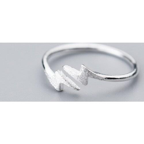 MloveAcc 100% 925 Sterling Silver Unique Style Lightning Rings for Women Sterling Silver Jewelry Gift Anel