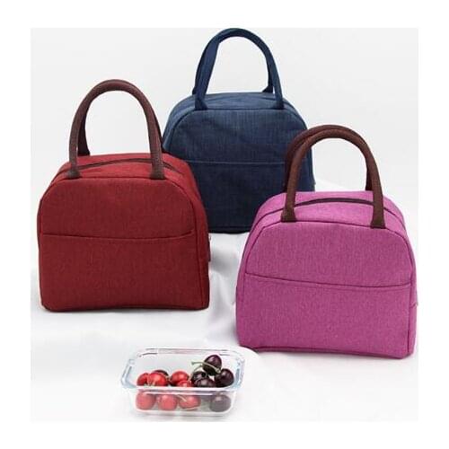 Fashion Cooler Lunch Bag Thermal Insulated Travel Tote Bags Large Food Picnic Lunch Box Bag for Men Women Solid bolsa termica