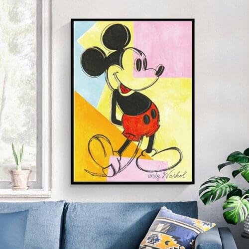 Cartoon Mickey Mouse Animation Poster Disney Portrait Watercolor Canvas Painting Print Art Wall Picture For Kids Home Decor