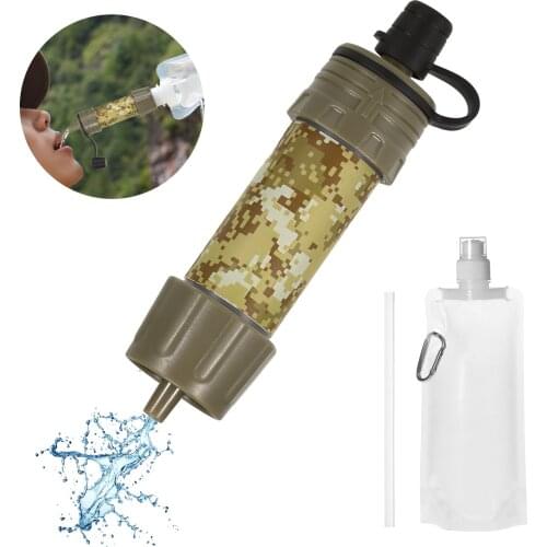 Outdoor Survival Water Filter Straw Water Filtration System Water Purifier for Emergency Hiking Camping Travel Backpacking