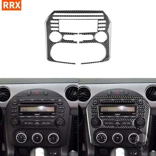 For Mazda MX-5 Miata MX5 NC 2009 2010 2011 2012 2013 2014 2015 Carbon Fiber Sticker Central Control CD Player Panel Button Frame