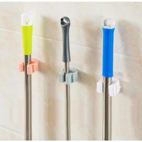 Wall-Mounted Mop Bathroom Accessories Storage Rack Household Goods Hanger Bathroom Suction Hook Wall-Mounted Wall Sticker Tool