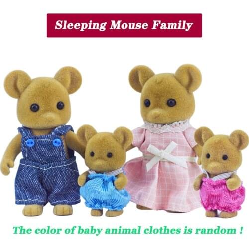 New Kids Toy DollHouse 1/12 Accessorie Forest Animal Home Miniature Critters Set Sleeping Mouse Family Collectible Toy For Girls