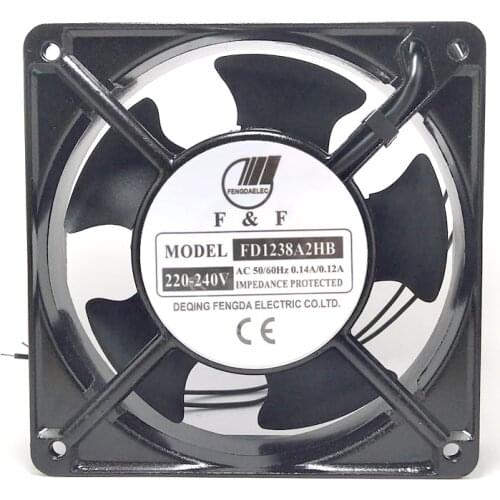 FD1238A2HB 12038 220V 12CM / cm 50 / 60HZ 0.14A AC fan aluminum frame