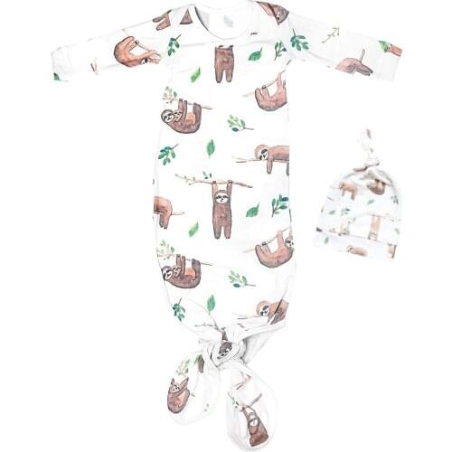 New Baby Girls Boys Sleeping Bag Summer Infant Kids Long Sleeve Jumpsuit+Hats Outfit Clothes