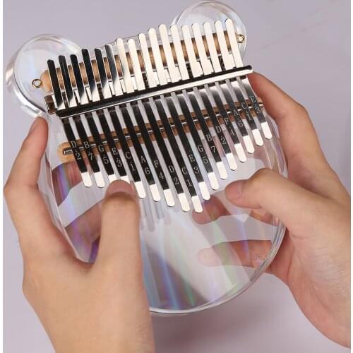 Rainbow crystal thumb piano 17-tone transparent Kalimba finger piano beginner instrument with piano bag tuning hammer teaching