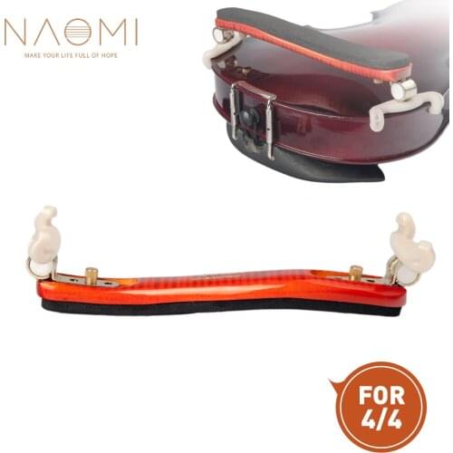 NAOMI Shoulder Rest 4/4 3/4 Tiger Flame Maple Violin Shoulder Rest For 3/4-4/4 Size Violin W/Cloth Violin Parts & Accessories
