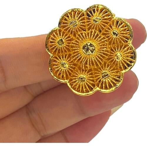 Girlfriends gifts African jewelry Size adjustable Ethiopian gold color ring for women wedding ring Large exaggerated rings