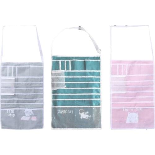 1 Pc Multifunctional Student Learning Hanging Book Bag Desk Organizer Magazine Holder Creative Canvas Book Storage