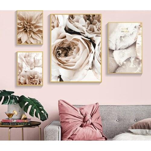 S And Prints Wall Pictures For Living Room Decor Peony Flower Leaf Plant Dance Woman Quote Wall Art Canvas Painting Nordic