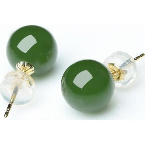 Natural and nephrite jade pendant earrings jewelry earrings egg surface Inlaid Jade teardrop-shaped earrings female style