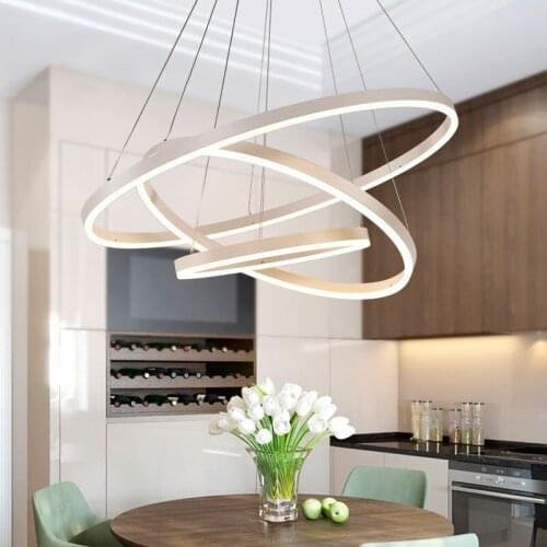 Nordic postmodern ring LED chandeliers living room bedroom study restaurant lights Commercial Lighting fixtures AC110-240v