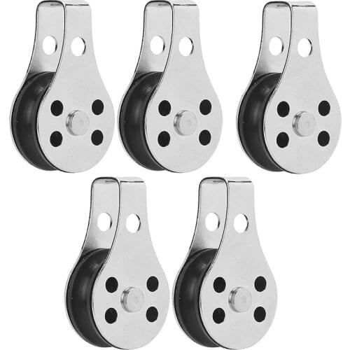 NEW-5Pcs Marine Boat Pulley Blocks Stainless Steel Block Tackle Pulley Lifting Wire Rope Cable Pulley Boat Nautical Tool