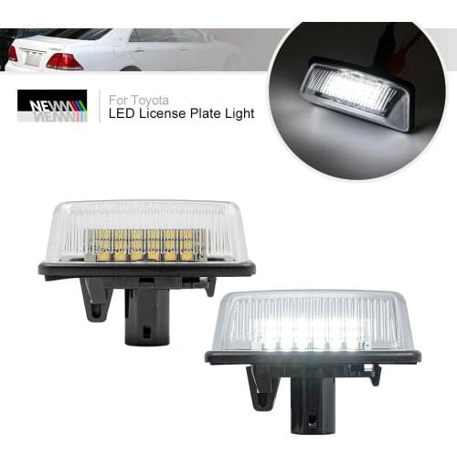 2x White 18 LED 3528 SMD License Plate Lights Lamps Kits For Toyota Crown Cars License Light Replacement Kits