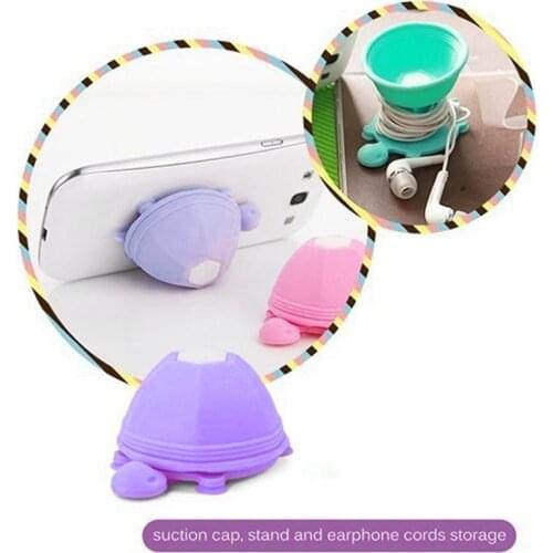 Universal Turtle Shape Headphones Cable Winder Organizer Silicone Anti Slip Phone Holder Stand GDeals
