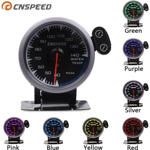 CNSPEED Universal 7 Colors Racing Water Temp Temperature Gauge 40 - 140C For 12V Honda Car Gauge With 1/8 npt Sensor