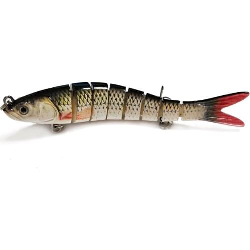 Hard Fishing Lure 14CM 25g Multi Jointed 3D Eyes Lure 8-Segment Hard Lure Crankbait With 2 Hook Fishing Baits