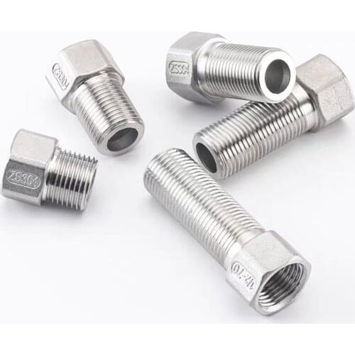 1/2" BSP Male x Female Nipple x Length 32/40/50/100mm 304 Stainless Steel Pipe Fitting Connector Joint Adapter