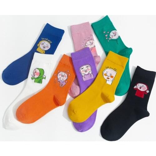 1 Pair Korea Funky Harajuku Trend Women Candy Colors Casual Funny Socks Girl Kawaii Socks Unisex Surprise Mid Women Crew Socks