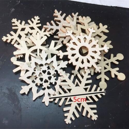 10pcs Wooden Snowflake Cutouts for Kids Crafts Christmas Tree Ornaments Hanging Gift Tag Wood Ornament for Wedding