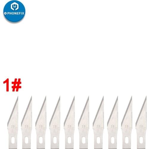 10pcs Carbon Steel Scalpel Knife Blades Paper Cutter DIY Cutting Tool Phone PCB Repair Surgical Scalpel Blade Replacement