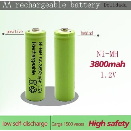 100% original AA 3800mAh 1.2V quality rechargeable battery AA 3800mAh Ni-MH rechargeable 1.2V battery