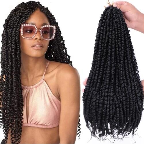 18inches Pre-Passion Twist Crochet Braid Hair Long Water Wave Bohemian Curly Crochet Hair for Braiding Synthetic Hair Extension
