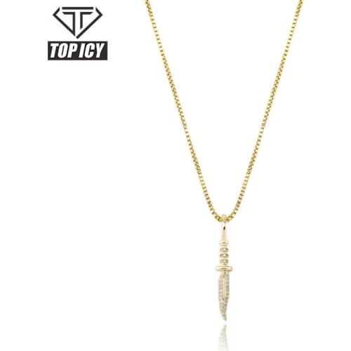 2021 New Style Designer Fashion Sword Shaped Pendant 925 Silver Gold Plated Necklace Jewelry For Girls and Boys