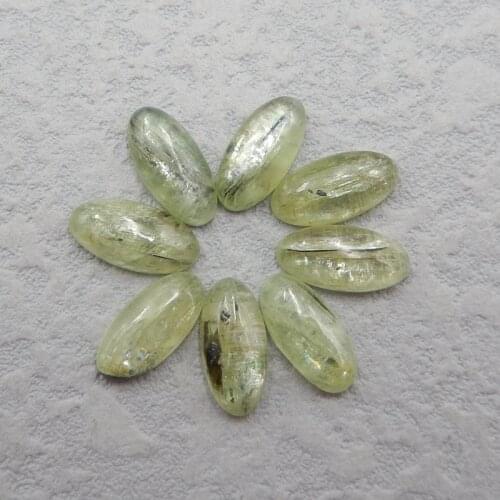 8 Pcs Christmas gifts Natural Green Kyanite Jewelry pendant necklace set Cabochons Beads,14x7x4mm,7.6g
