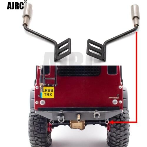AJRC 1pair Metal Simulation Exhaust Pipe Gas Vent For kyx Traxxas Trx-4 Trx4 Defender Bronco Rc Car Parts Exhaust Manifold