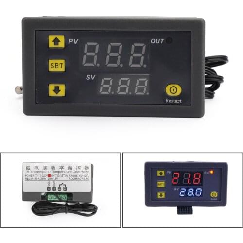 Areyourshop STC-1000 Digital 12V 24V 220V Temperature Controller Thermostat Aquarium Sensor