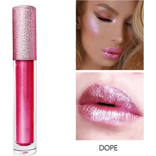 Diamond Shine Lip Gloss Eye Shadow Highlighter 3 in 1 Trimming Lasting Liquid Contour Fluorescent Powder Private Label