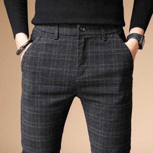 2021 Autumn Upscale Men Casual Pants Thick Cotton and Linen Male Pant Straight Trousers Business Plus Size 38