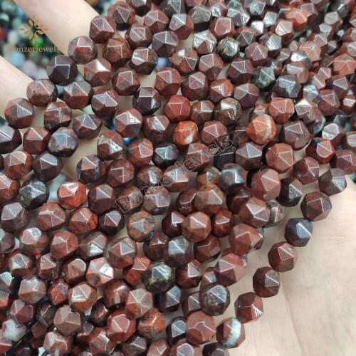 Brecciated Natural Stone Jaspers Irregular Diamonds Faceted Star Cut Polygon Beads For MakAing DIY Necklace Bracelet Jewelry