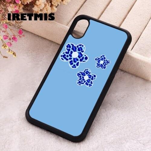 Iretmis 5 5S SE 2020 Phone Cover Case for iPhone 6 6S 7 8 Plus X Xs XR 11 12 Mini Pro Max Rubber Silicone Blue lepoard Flower
