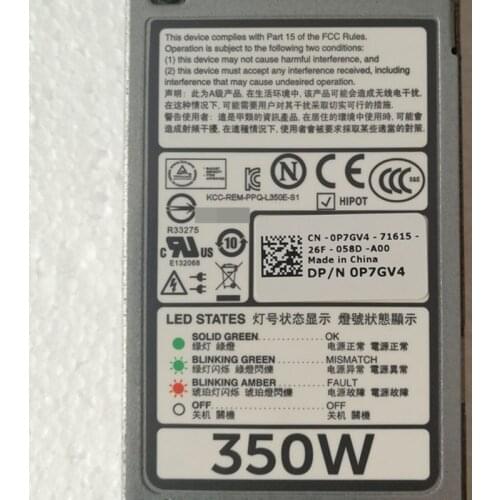 For DELL R320 R420 Server Power Supply 350W L350E-S1 0P7GV4 0Y8Y65