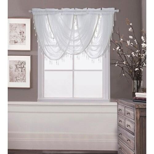 CurTain Finished Products Waterfall Curtain White Curtain Silver Screen Full Polyester Window Curtain Curtain Curtain