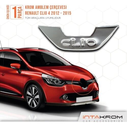 Chrome brand logo Clio 4 car accessories Renault Clio 4 2012-2019 models stickers for car exterior accessories