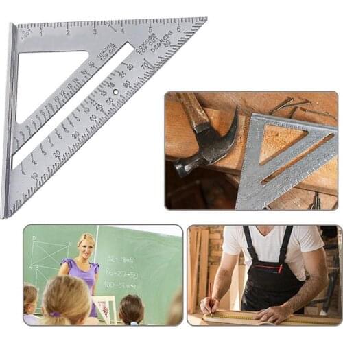 Measurement Tools Aluminum Alloy Carpenter Ruler Speed Square Protractor Miter Framing Tri-square Line Scriber Saw Guide