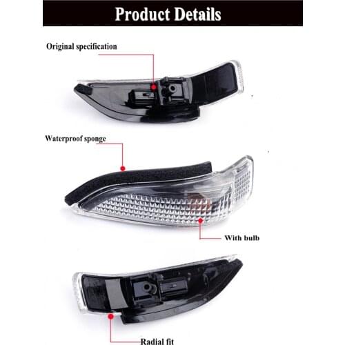 JanDeNing Car Rear View Side Mirror Indicator Turn Signal Light L&R For Toyota Camry 2012-2017/Corolla 2014-2018/Verso 2014-2017